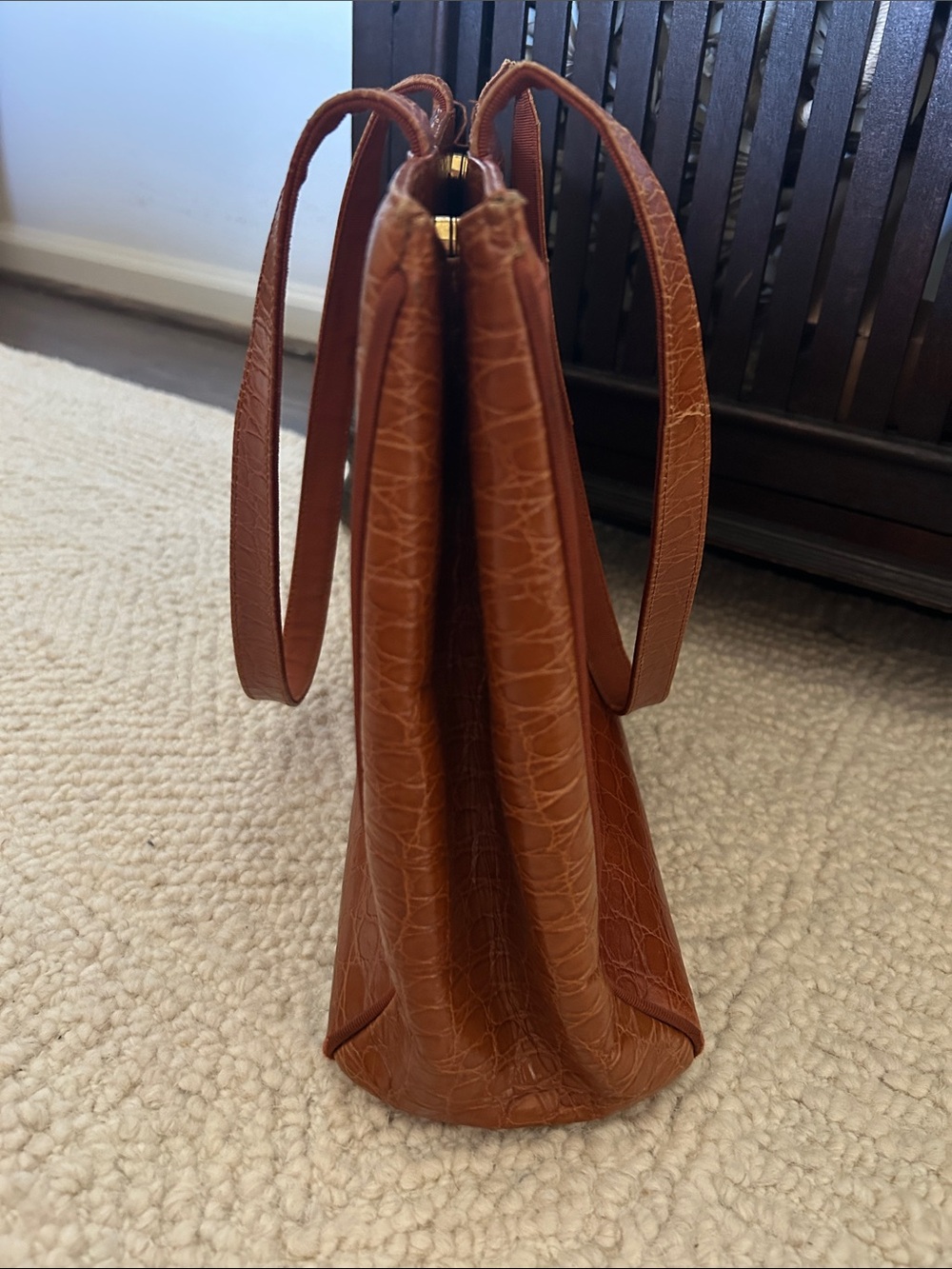 Salvatore Ferragamo Vara Bow Croc-Embossed Leather Tote Bag - Picture 5 of 14
